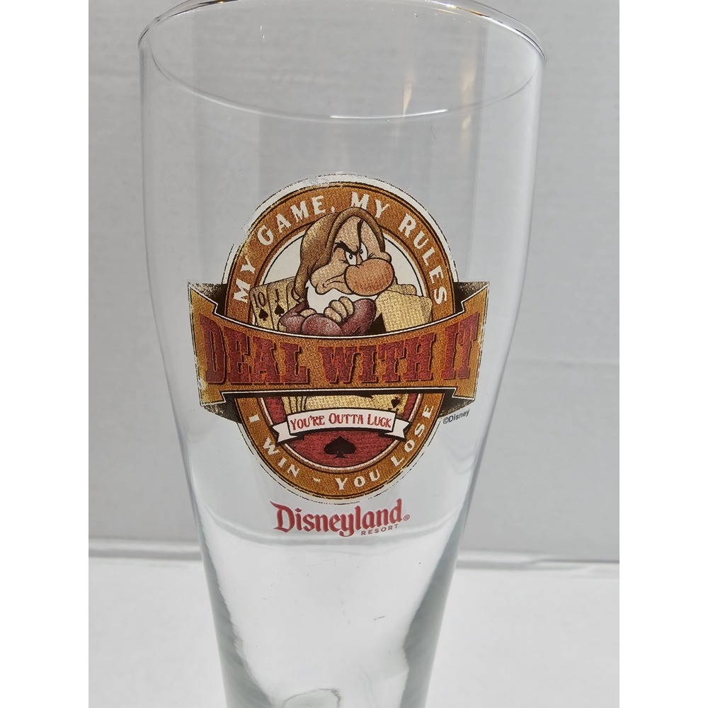 Walt Disney World Grumpy Dwarf My Game My Rules Deal With It 1 PINT Glass - Picture 2 of 3
